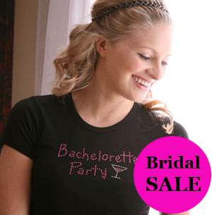 Bridal Tee Shirts With Rhinestones For Bachelorett