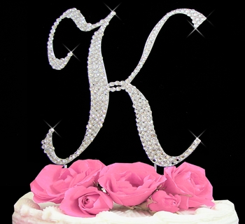 Cake Toppers  Birthdays on Letter K Cake Topper   Swarovski Crystals