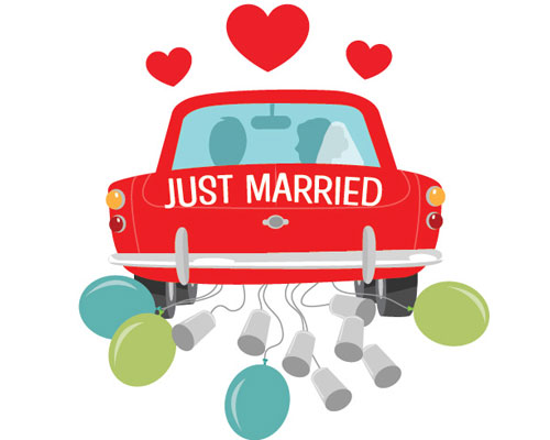 clipart just married car - photo #26