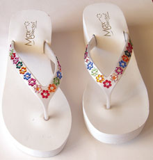 Flower Rhinestone Flip Flops