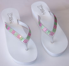 stripe flip flops
