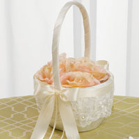 chantilly lace flower girl basket