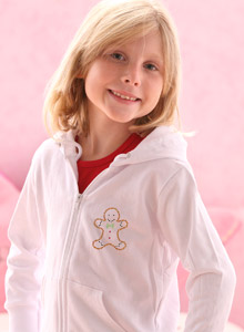 girls rhinestone ginger bread man hoodie sweatshirt