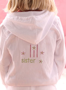 girls rhinestone little sister hoodie sweatshirt