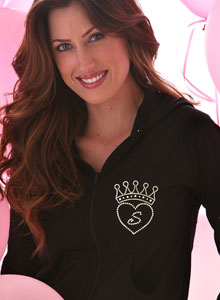 rhinestone hoodie heart crown