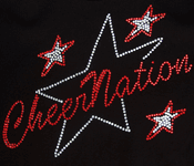 cheerleading t shirt cheer national with semi-filled stars