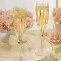 crystal toasting flutes