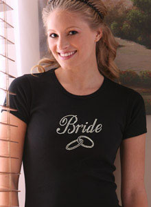 bride t-shirt with rings