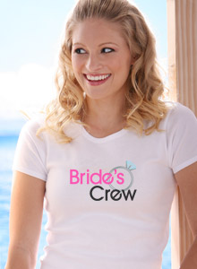 bride's crew with ring t-shirt
