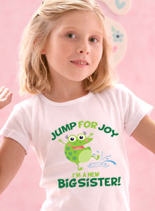 big sister jump for joy frog t-shirt