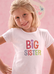 big sister sparkling colors t-shirt