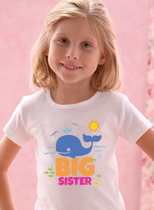 whale big sister t-shirt