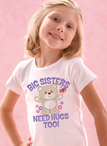 big sister teddy bear t-shirt
