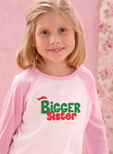 bigger sister santa t-shirt