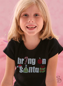 girls bring on santa t shirt