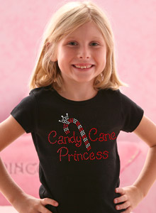 candy cane princess girls t-shirt