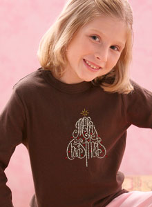 girls christmas tree t shirt