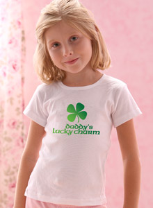 girls daddys lucky charm t-shirt