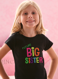 bubble gum color future big sister shirt