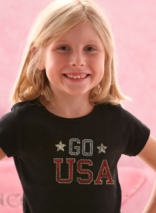 girls go usa bling t shirt