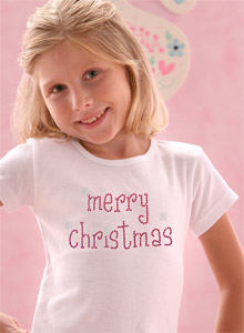 girls sparkling merry christmas t-shirt