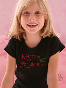 girls merry christmas t-shirt