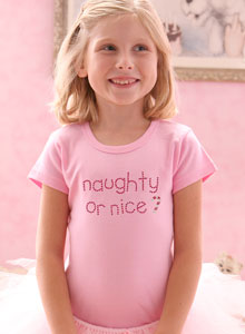 girls naughty or nice t-shirt
