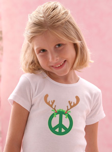 girls peace sign antlers t shirt