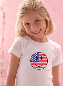 girls smiley face patriotic t shirt