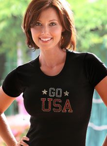 go usa bling t shirt
