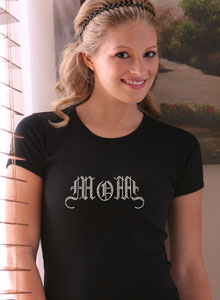 rhinestone gothic mom t-shirt