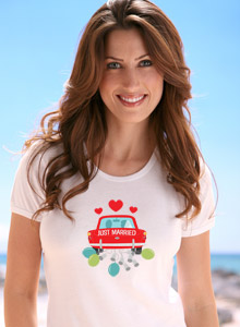just married car t-shirt
