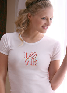 rhinestone love stamp t-shirt