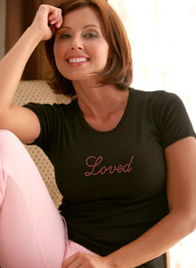 rhinestone loved t-shirt