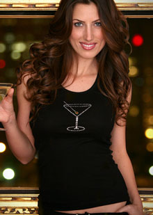 rhinestone martini t shirt