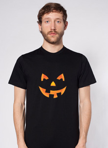mens jack o lantern face t-shirt