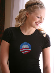 rhinestone obama logo t-shirt