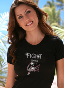 rhinestone fight like a girl t-shirt