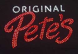 original petes rhinestone logo