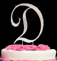 letter D rhinestone cake topper