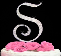 cake topper rhinestone letter S