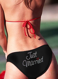just married bikini bottoms
