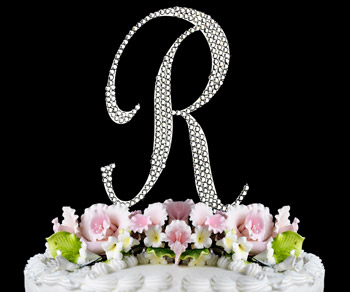 letter R wedding cake topper