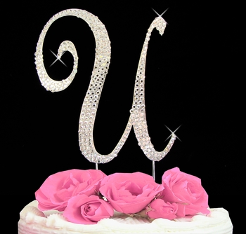 letter U wedding cake topper