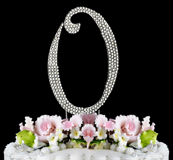 rhinestone cake topper number zero