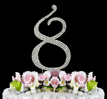 rhinestone cake topper number 8