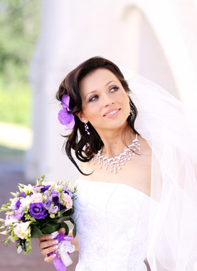 beautiful bride in veil