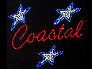 coastal sports team shirts in rhinestones