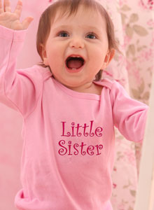 embroidered little sister t shirt