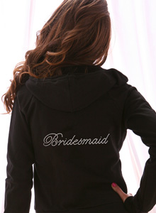 bridesmaid hoodie script